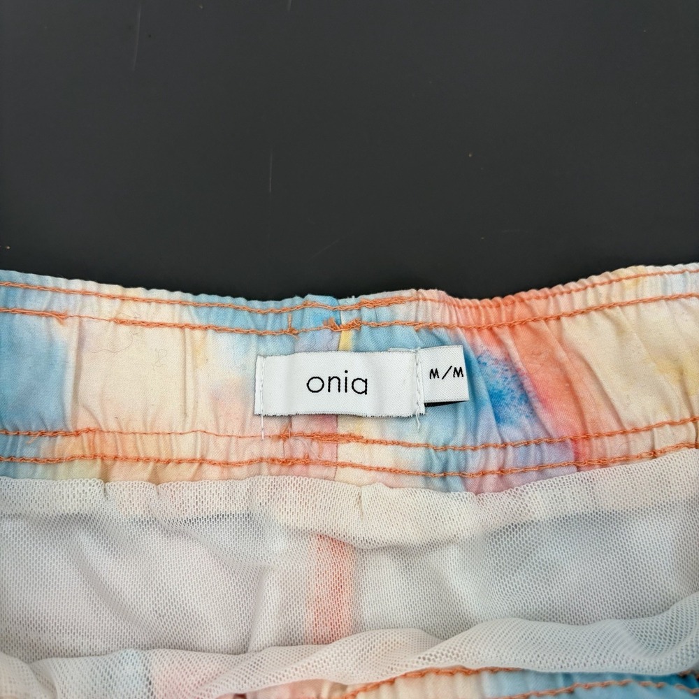 Onia The Charles Swim Trunks Men's M Pastel Tie Dye Liner Zip Pocket 5" Inseam‎ - Picture 4 of 11